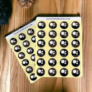 Black Round Eye Stickers (2 sheets)