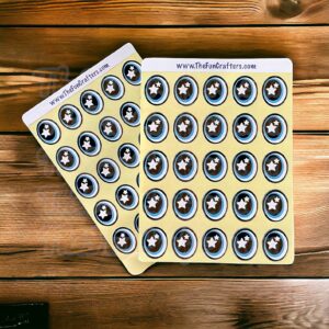 Cartoon Blue Eyes Stickers (2 sheets)