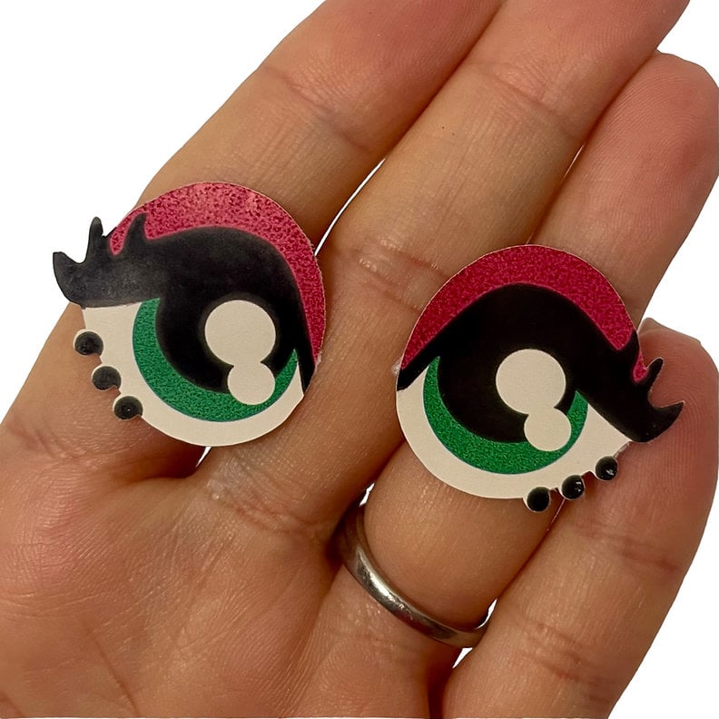 Eyelashes MakeUp Green Eyes Stickers (2 sheets) - Image 2