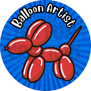 "Balloon Artist" with a Balloon Dog BADGE