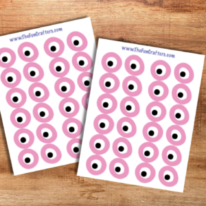 Pink Pig Eyes Stickers (2 sheets)